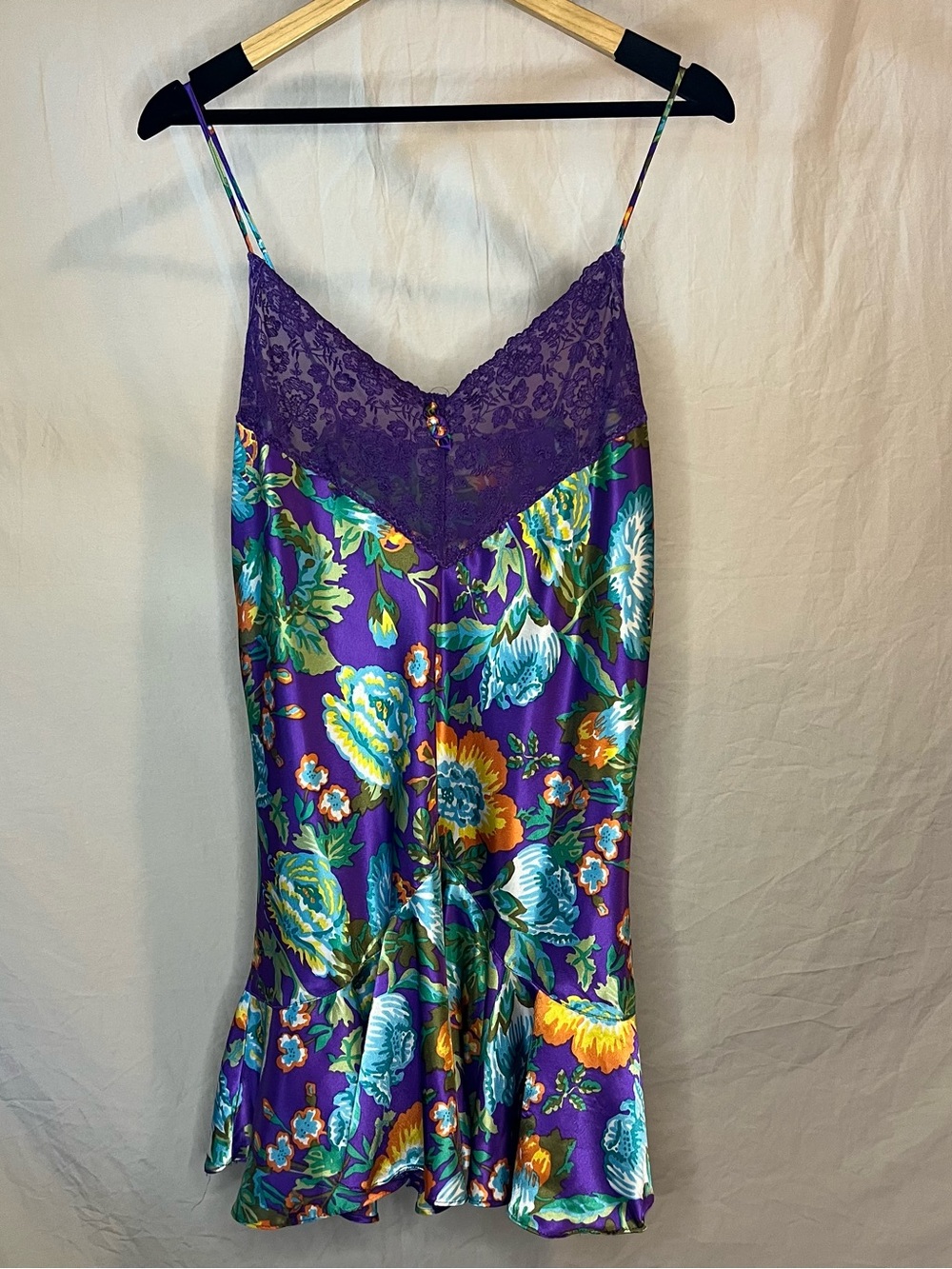 Victoria's Secret Purple Floral Slip with Lace